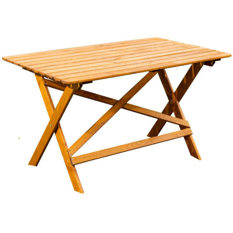 Tavolo in Legno da Esterno Pieghevole Modello LAXO 126 x 76 x 70 h. cm - Verniciato Miele