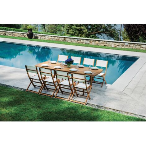 Tavolo in legno da giardino esterno allungabile 180-240cm Munroe