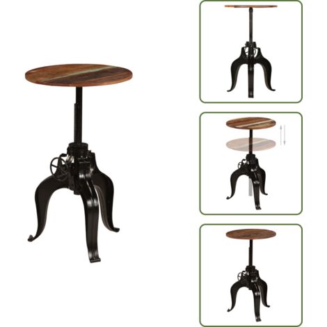 Tavolo in legno di mango - vidaXL Tavolo da Bar in Legno Massello di Recupero 60x(76-110) cm - Tavolo in acciaio