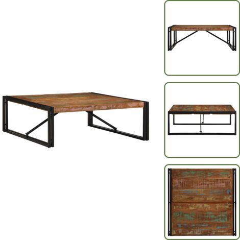 Tavolo in legno di teak - vidaXL Tavolino Salotto Multicolore 100x100x35 cm Legno Recupero - Tavolo in legno di mango