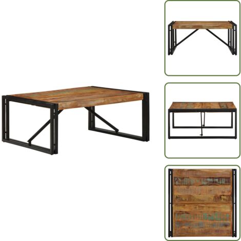 Tavolo in legno di teak - vidaXL Tavolino Salotto Multicolore 80x80x35cm Legno Massello Recupero - Tavolo in legno di mango