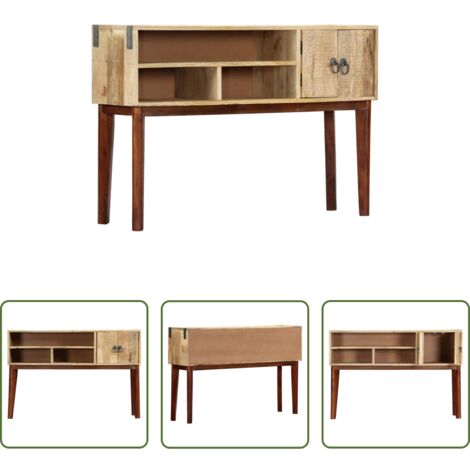 Tavolo in legno grezzo -  Tavolo Consolle 115x30x76 cm in Legno Massello di Mango Grezzo