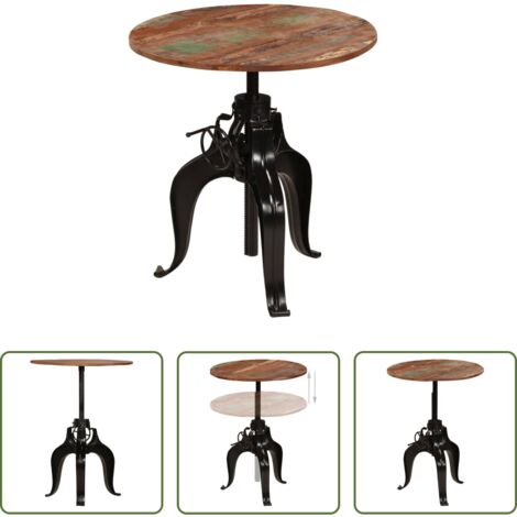 Tavolo in legno massello -  Tavolo da Bar in Legno Massello di Recupero 75x(76-110) cm
