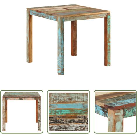 Tavolo in legno massello -  Tavolo da Pranzo 82x80x76 cm in Legno Massello di Recupero