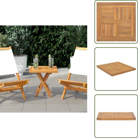 Tavolo in legno massello - vidaXL Piano Tavolo Quadrato 40x40x2,5 cm in Legno Massello di Teak - Tavolo da pranzo