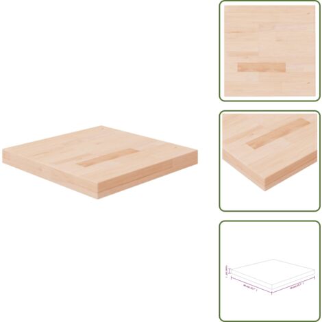 Tavolo in legno massello - vidaXL Piano Tavolo Quadrato 40x40x4 cm Massello Rovere Non Trattato - Tavolo rustico