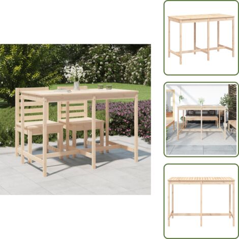 Tavolo in legno massello - vidaXL Tavolo da Giardino 159,5x82,5x110 cm in Legno Massello di Pino - Tavolo in pino
