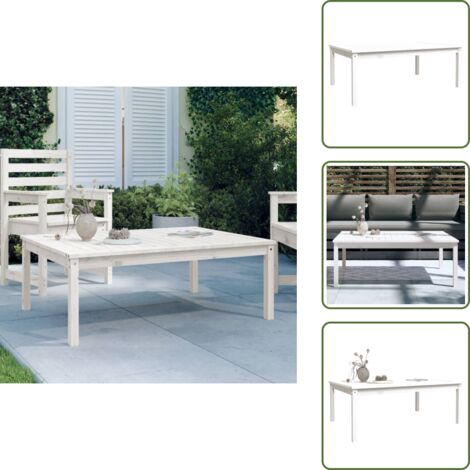 Tavolo in legno massello - vidaXL Tavolo da Giardino Bianco 121x82,5x45 cm Legno Massello di Pino - Tavolo in pino
