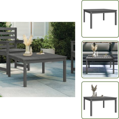 Tavolo in legno massello - vidaXL Tavolo da Giardino Grigio 82,5x82,5x45 cm Legno Massello Pino - Tavolo in pino