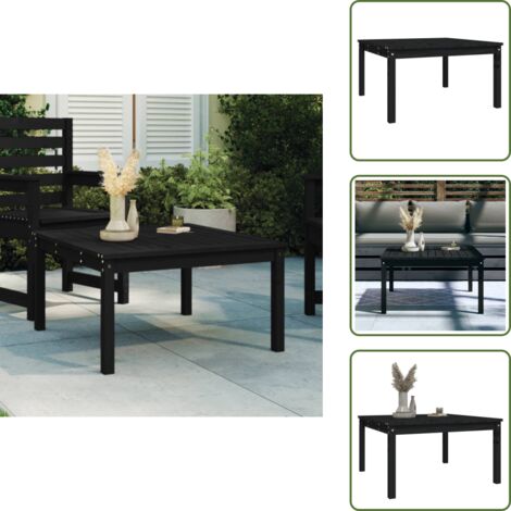Tavolo in legno massello - vidaXL Tavolo da Giardino Nero 82,5x82,5x45 cm Legno Massello di Pino - Tavolo in pino