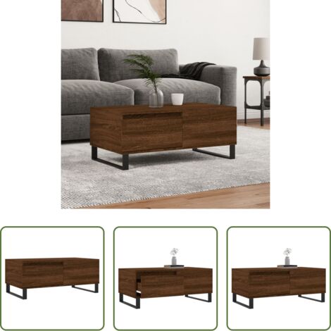 Tavolo in legno multistrato -  Tavolino da Salotto Rovere Marrone 90x50x36,5 cm in Multistrato