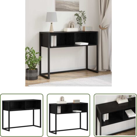 Tavolo in legno multistrato -  Tavolino Rovere Nero 100 x 36 x 75 cm Legno multistrato