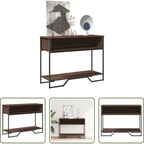 Tavolo in legno multistrato -  Tavolo Consolle Rovere Marrone 100x35x74,5 cm in Truciolato