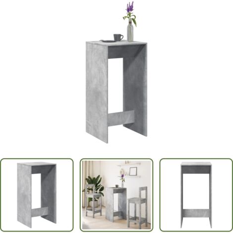 Tavolo in legno multistrato -  Tavolo da Bar Grigio Cemento 51x50x103,5cm in Legno Multistrato