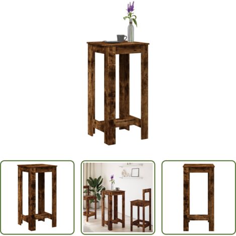 Tavolo in legno multistrato -  Tavolo da Bar Rovere Fumo 51x50x103,5 cm in Legno Multistrato