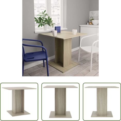 Tavolo in legno multistrato -  Tavolo da Pranzo Rovere Sonoma 80x80x75cm in Legno Multistrato