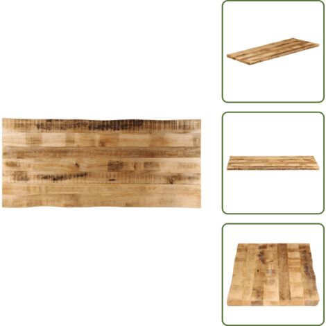 Tavolo in legno naturale - vidaXL Piano Tavolo Bordi Vivi 140x60x2,5 cm Legno di Mango Grezzo -