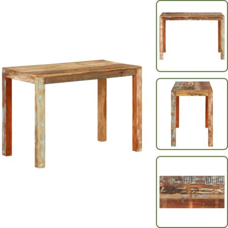 Tavolo in legno naturale - vidaXL Tavolo da Pranzo 110x55x76 cm in Legno Massello di Recupero - Tavolo da pranzo rustico