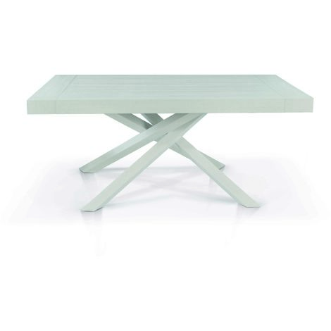 Tavolo in legno nobilitato bianco consumato allungabile (Gambe Incrociate)
