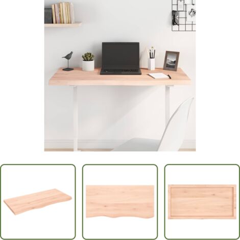 Tavolo in legno -  Piano per Tavolo 100x50x(2-4)cm in Rovere Massello Non Trattato