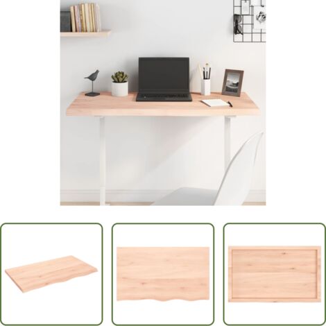 Tavolo in legno -  Piano per Tavolo 100x60x(2-4)cm in Rovere Massello Non Trattato