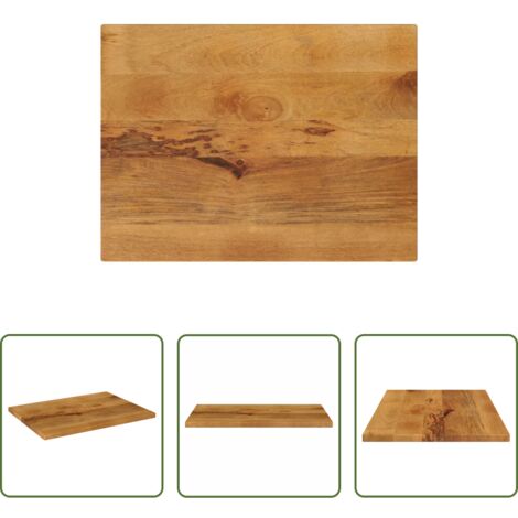 Tavolo in legno -  Piano per Tavolo 80x70x2,5 cm Rettangolare Legno Massello Mango