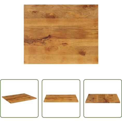 Tavolo in legno -  Piano per Tavolo 90x80x2,5 cm Rettangolare Legno Massello Mango