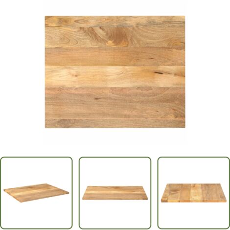Tavolo in legno -  Piano per Tavolo 90x80x3,8 cm Rettangolare Legno Massello Mango