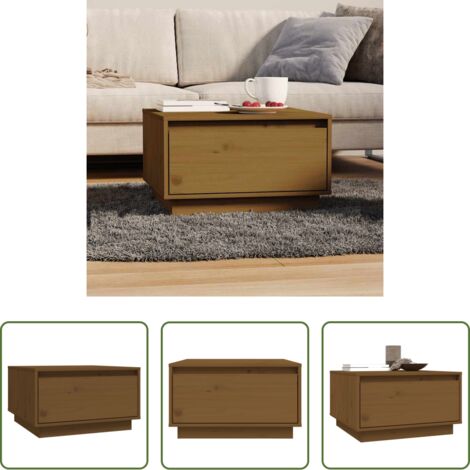 Tavolo in legno -  Tavolino da Salotto ambra 55x56x32 cm in Legno Massello di Pino