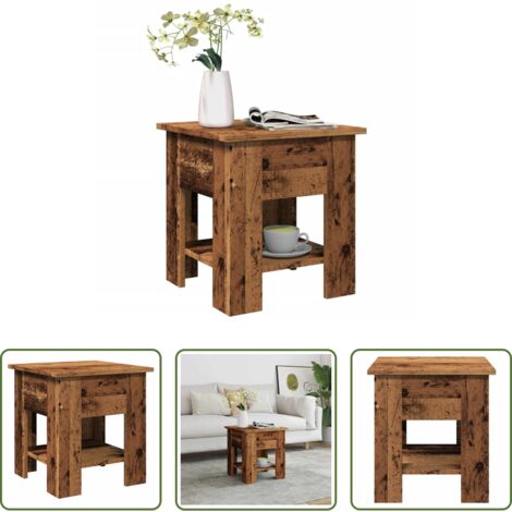 Tavolo in legno -  Tavolino da Salotto Legno Antico 40x40x42 cm Legno Multistrato