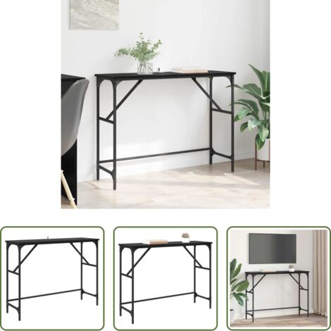 Tavolo in legno -  Tavolo consolle Rovere Nero 100 x 32 x 75 cm Legno multistrato