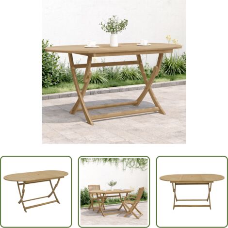 Tavolo in legno -  Tavolo da Giardino Pieghevole 160x85x75cm Legno Massello Acacia