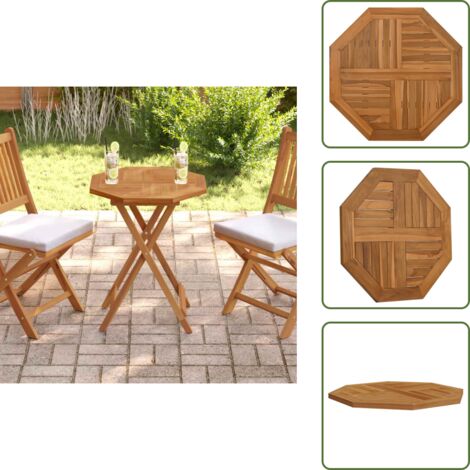 Tavolo in legno - vidaXL Piano per Tavolo 60x60x2,5 cm Ottagonale Legno Massello di Teak - Piano per tavolo