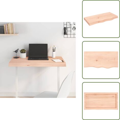 Tavolo in legno - vidaXL Piano per Tavolo 80x40x(2-6) cm in Rovere Massello Non Trattato - Piano per tavolo