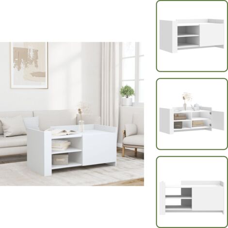 Tavolo in legno - vidaXL Tavolino da Salotto Bianco 100x50x50 cm in Legno Multistrato - Tavolo da salotto bianco