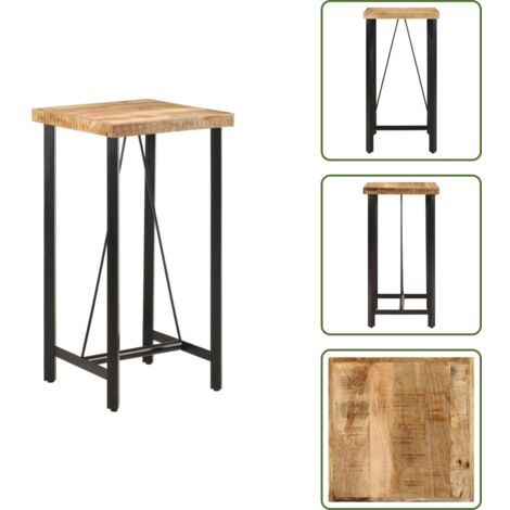 Tavolo in mango - vidaXL Tavolino da Bar 55x55x107 cm Legno Massello di Mango e Ferro -