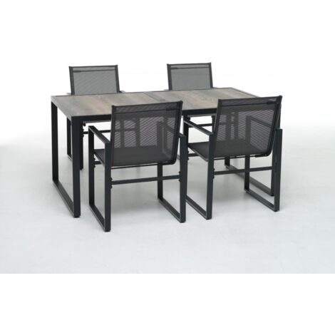 TAVOLO IN METALLO MOD BOSTON MISURA 160x90cm COLORE Antracite M0787-38