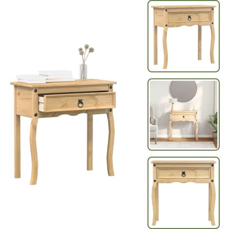 Tavolo in pino - vidaXL Tavolino Consolle Corona 73x35x73 cm in Legno Massello di Pino - Tavolo in legno massello