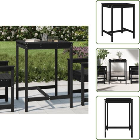 Tavolo in pino - vidaXL Tavolo da Giardino Nero 82,5x82,5x110cm Legno Massello di Pino - Tavolo esterno