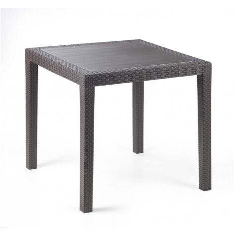 SKM Tavolo Pensile Da Balcone In Rattan Plastica - Nero 60x64x83,5cm