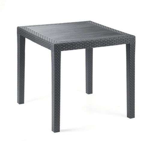 Tavolo in rattan King antracite 79x79x72h cm