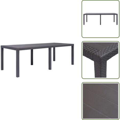 Tavolo in rattan sintetico - vidaXL Tavolo da Giardino Marrone 220x90x72 cm Plastica Stile Rattan - Tavolo da giardino marrone