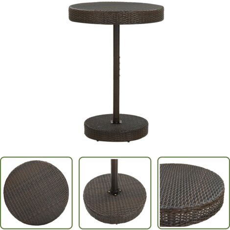 Tavolo in rattan -  Tavolo da Giardino Marrone 75,5x106 cm in Polyrattan