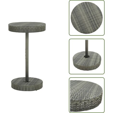Tavolo in rattan - vidaXL Tavolo da Giardino Grigio 60,5x106 cm in Polyrattan - Tavolo da tè