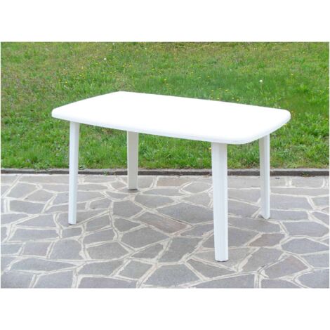 Tavolo in resina antiurto Art. 56 bianco 137x85x72 cm tavolino da giardino esterno