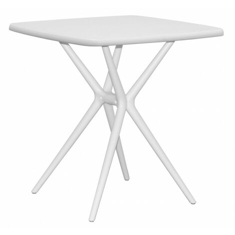 Tavolo tavolino 80x80cm bianco in resina per esterno bar arredo giardino SATURNO