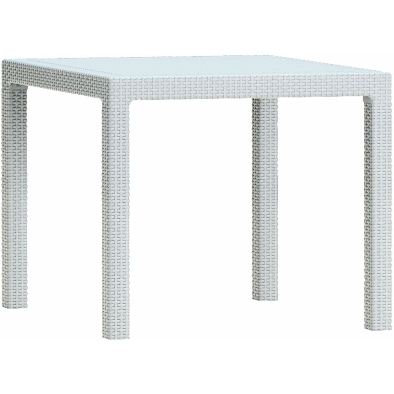 Tavolo in resina quadrato effetto rattan bianco Quartet Table