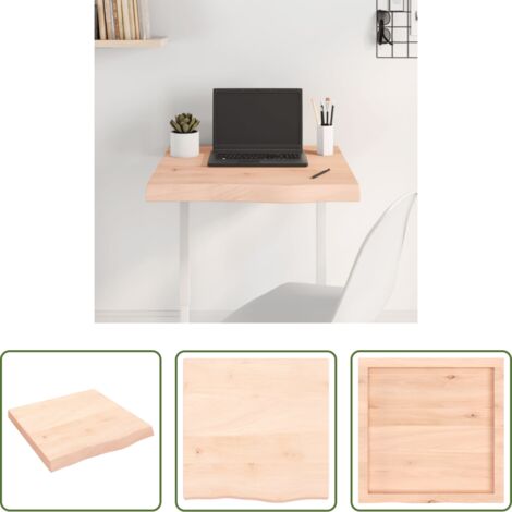 Tavolo in rovere -  Piano per Tavolo 60x60x(2-6) cm in Rovere Massello Non Trattato