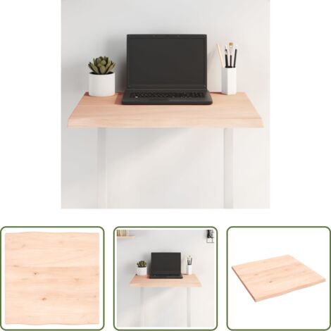 Tavolo in Rovere -  Piano per Tavolo 60x60x2 cm in Rovere Non Trattato Bordi Vivi