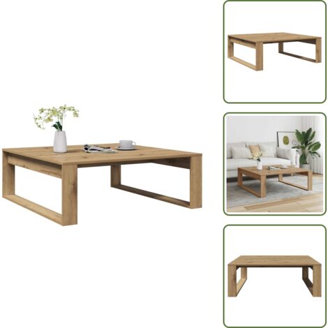 Tavolo in rovere - vidaXL Tavolino Salotto Rovere Artigianale 100x100x35 cm in Truciolato -